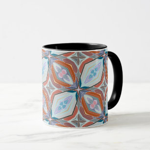 Taza Diseño único de patrones de óxido, Verde azulado, 