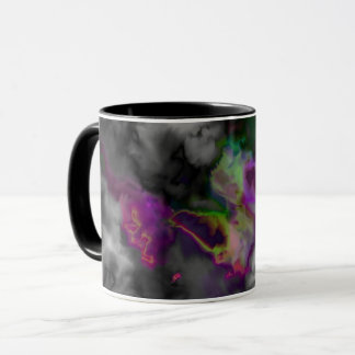 Taza Diseño verde púrpura trasero hermoso