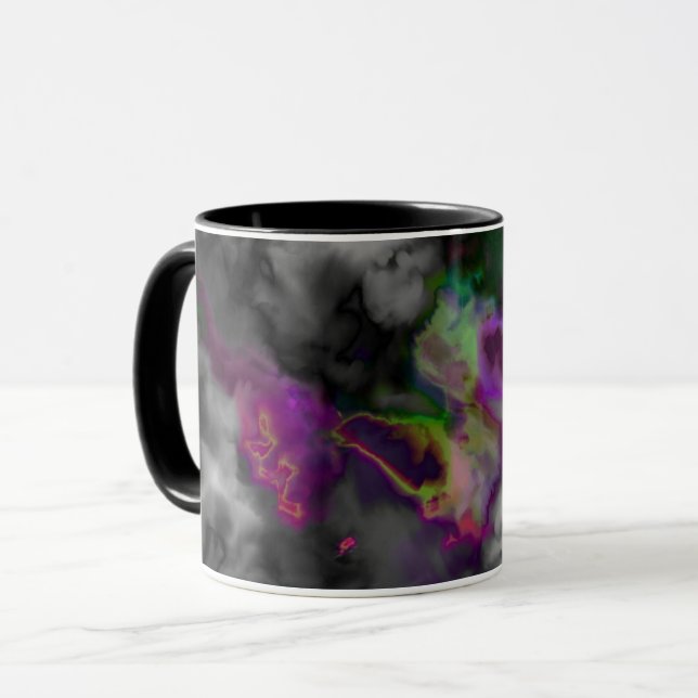 Taza Diseño verde púrpura trasero hermoso (Anverso izquierdo)