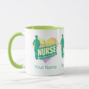 Taza Diseño Vintage de Enfermera con Motivo de Latido