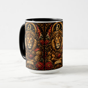 Taza Diseño zodiacal Leo Masculino Celeste
