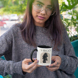 Taza Diseño Zodiaco Femenino Virgo Marrón Negro 15 OZ