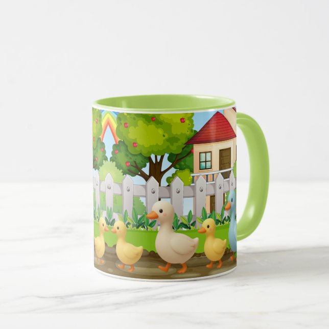 Taza Diseños de Patos Lindos para Niños (Anverso derecho)