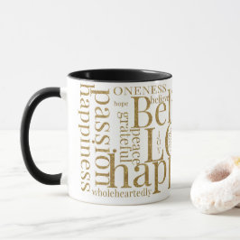 Taza Diseños modernos de texto en nube de palabras colo