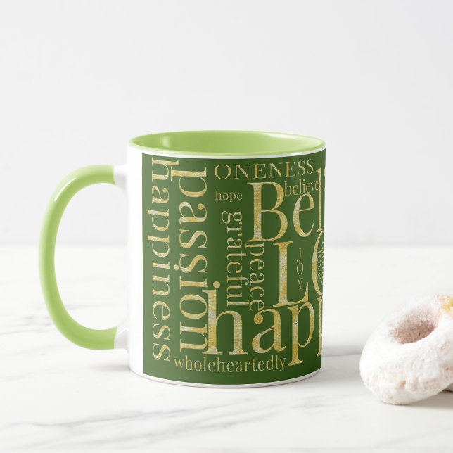 Taza Diseños modernos de texto en nube de palabras colo (Con donut)