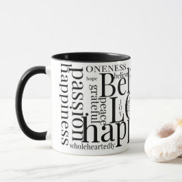 Taza Diseños modernos de texto en nube de palabras colo