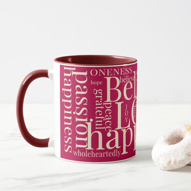 Taza Diseños modernos de texto en nube de palabras colo (Con donut)