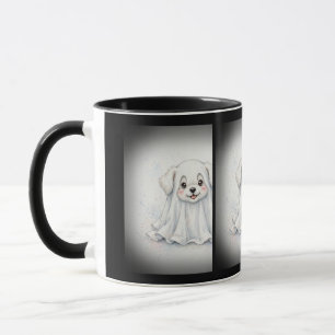 Taza Disfraz de fantasma de cachorro Halloween lindo