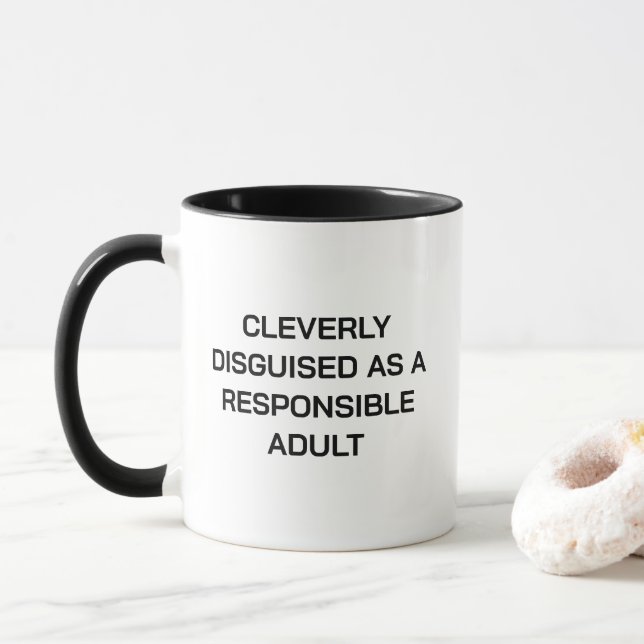Taza Disfrazado inteligentemente como un cómico adulto  (Con donut)