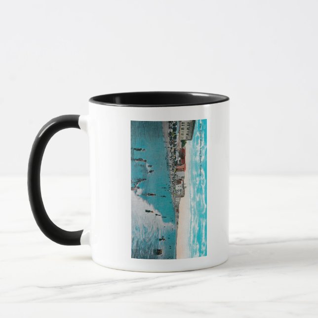 Taza Disfrutando de las olas en Ocean BeachLong Beach,  (Izquierda)