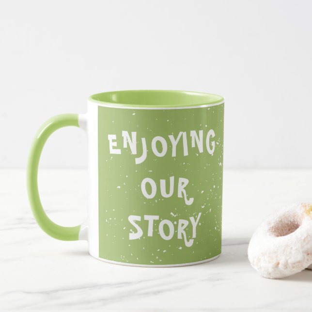 Taza Disfrutando de nuestra historia Punto Blanco Cute  (Con donut)