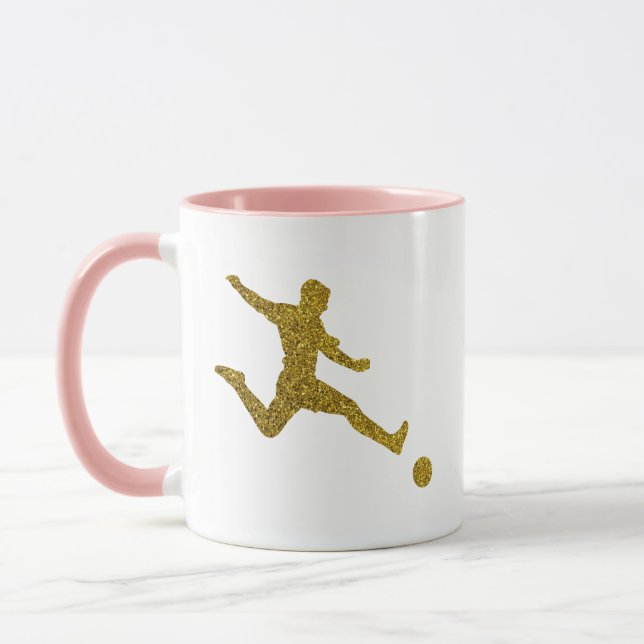Taza Disparador de fútbol | Guay Gold Purpurina Look (Izquierda)