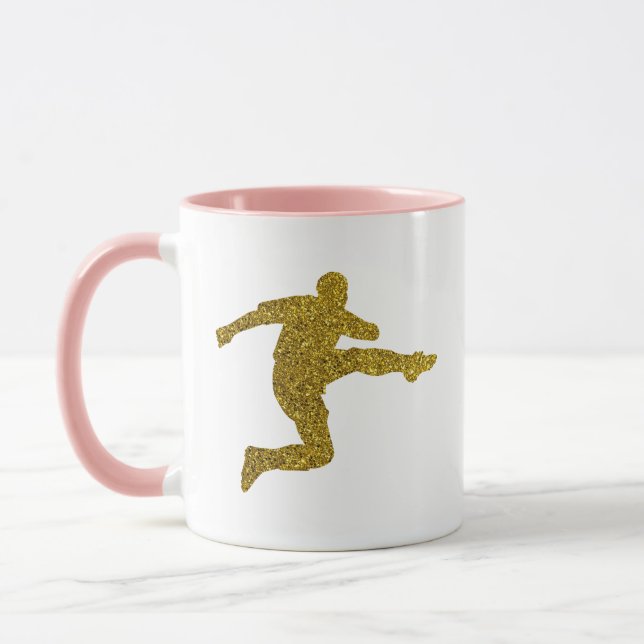 Taza Disparador de fútbol | Guay Gold Purpurina Look (Izquierda)