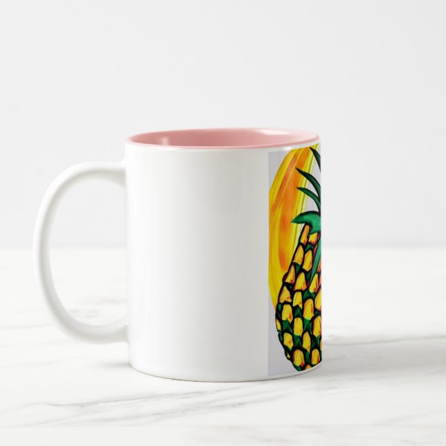 Taza distintiva con fotos de piña (Izquierda)