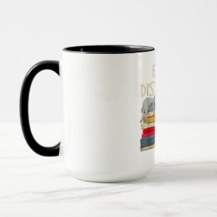 Taza Distracción fácil por gatos y libros - Libro del