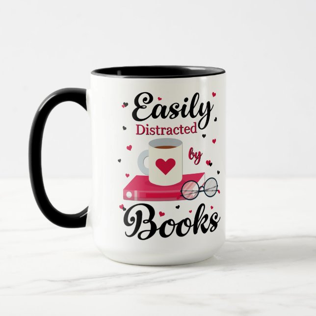 Taza Distraído fácilmente por libros (Izquierda)