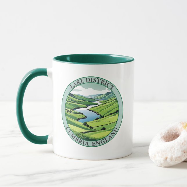 Taza Distrito de Lake Cumbria Inglaterra (Con donut)
