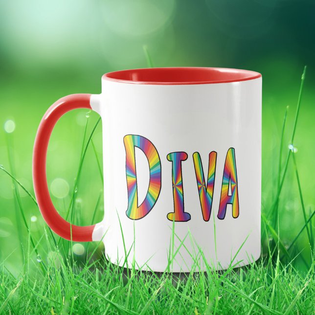 Taza DIVA Gay Pride Bandera Arcoiris Fabulous LGBTQ (Subido por el creador)