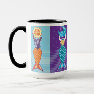 Taza Diversas Sirenas De Café De Acento Negro Mug 15 Oz
