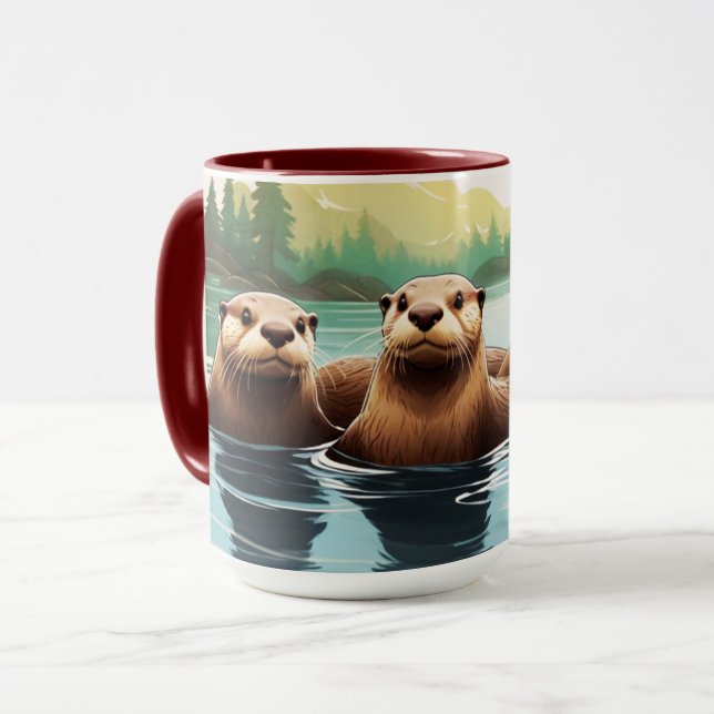 Taza Diversión de la familia Otter (Anverso izquierdo)