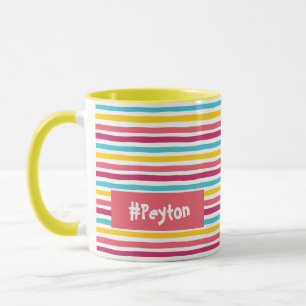 Taza ¡Diversión De Peachy Al Sol! Candía rayada de colo