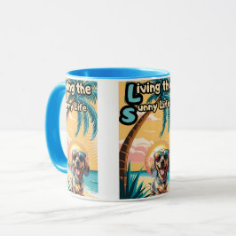 Taza Diversión de verano: Gafas de sol en un perro eleg