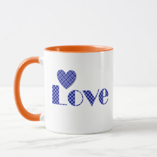 Taza Diversión, elegante corazón azul bajo control, pat