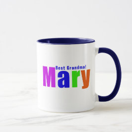 Taza Diversión personalizada Colorido nombre "Mary", az