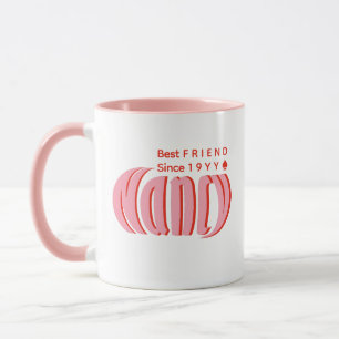Taza Diversión personalizada "Nancy" rosa y roja, mejor