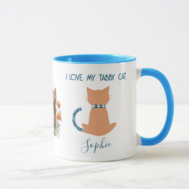 Taza Diversión única amor a mi gato de Tabby (Derecha)