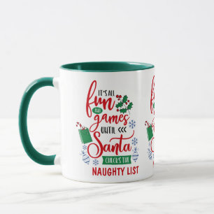 Taza Diversión y juegos traviesos Navidades de la lista