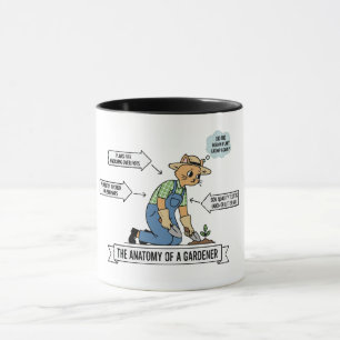 Taza Divertida Anatomía de un Gato Jardinero Amante d