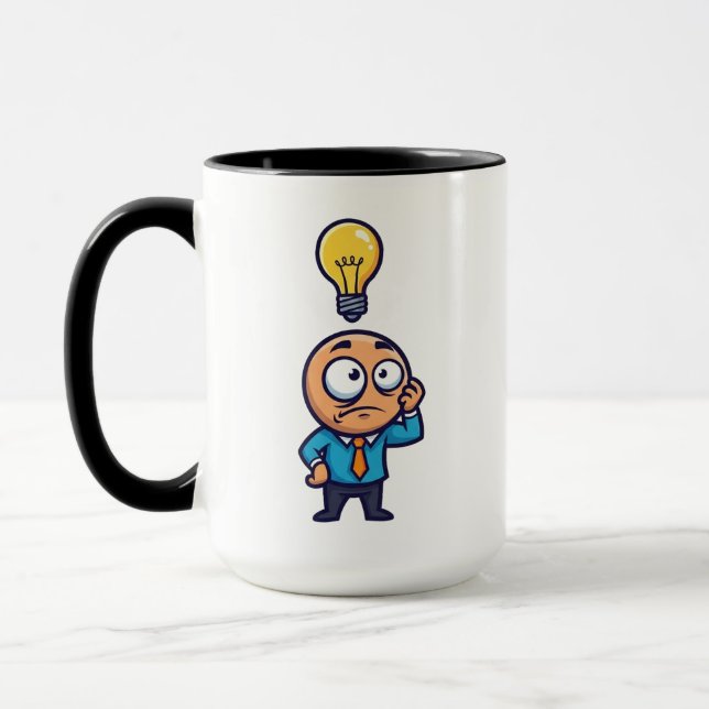 Taza Divertida Bombilla de Idea Tonta (Izquierda)