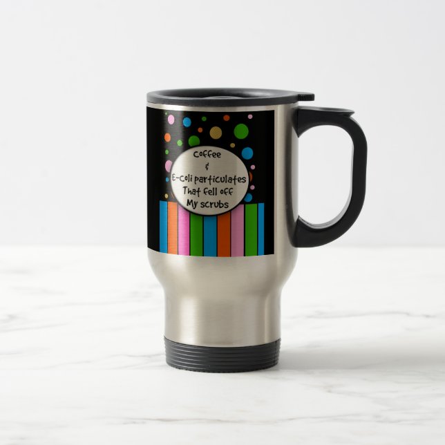 Taza divertida "café y E-Coli " del viaje de la (Derecha)