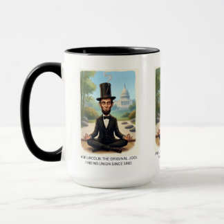 Taza Divertida Caricatura de Yoga de Abe Lincoln - El O