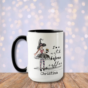 Taza Divertida Cita Graciosa Soy una Bruja Antes del Ca