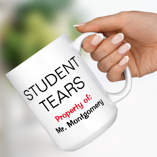 Taza divertida con el nombre de las lágrimas del e
