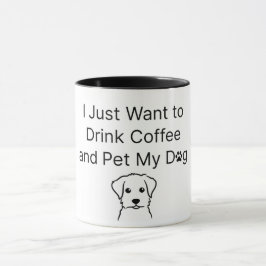 Taza divertida con la cita sarcástica "Café y perr