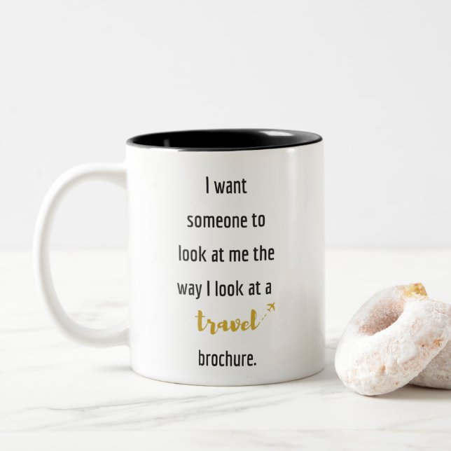 taza divertida de 325 ml de la cita del viaje (Con donut)