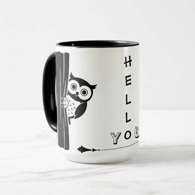 Taza Divertida de Búho Peekaboo (Anverso izquierdo)