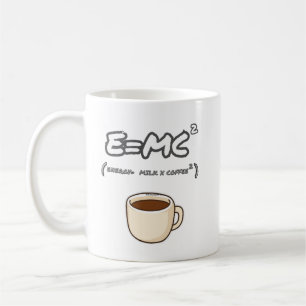 Taza divertida de café con la fórmula Energía es i