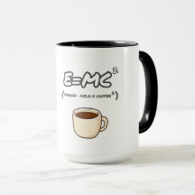 Taza divertida de café con la fórmula Energía igua