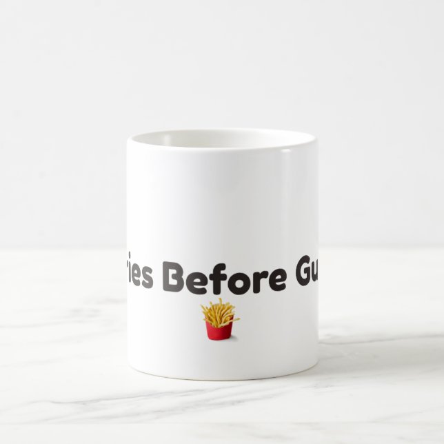 Taza divertida de café con 'Papas fritas antes que (Centro)