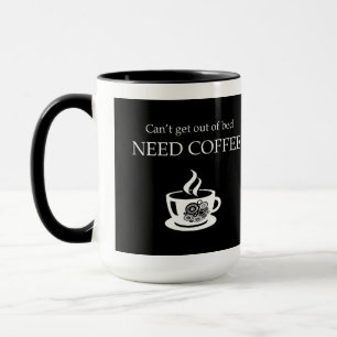 Taza divertida de café 'No puedo funcionar sin caf