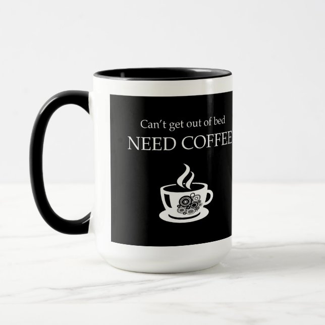 Taza divertida de café 'No puedo funcionar sin caf (Izquierda)