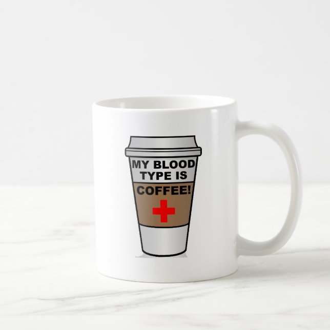 Taza Divertida de Café Tipo de Sangre (Derecha)