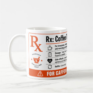 Taza divertida de cafeína Rx Café