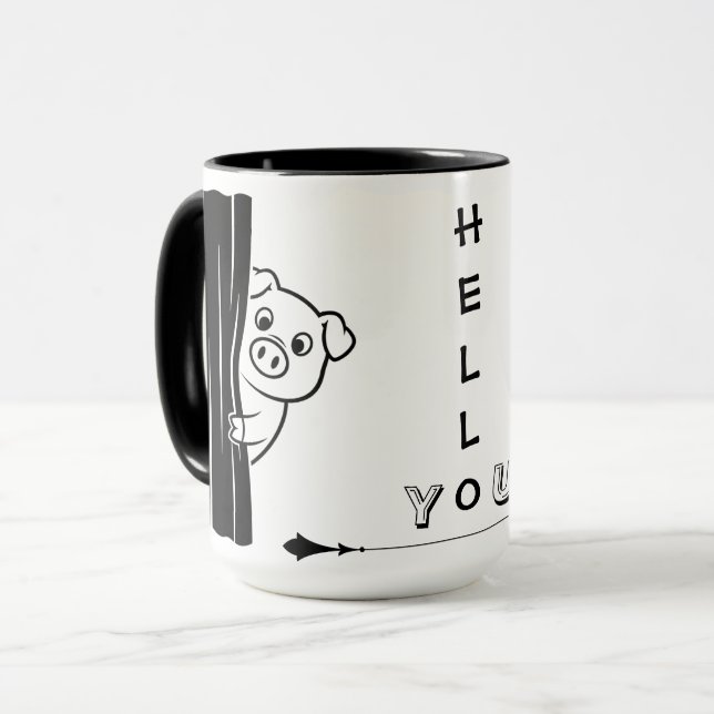 Taza Divertida de Cerdo Peekaboo (Anverso izquierdo)