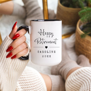 Taza Divertida de Feliz Jubilación y Corazón