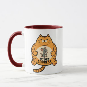Taza divertida de gato gordo y ratón - Mi taza de